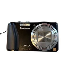 Panasonic Lumix DMC-ZS19 digital camera with battery, charger, SD cards. Tested